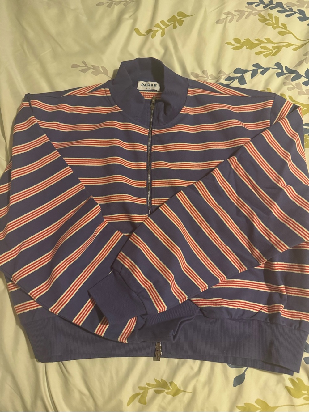 Parke Coastal Zip Up Mockneck Sailor Stripe